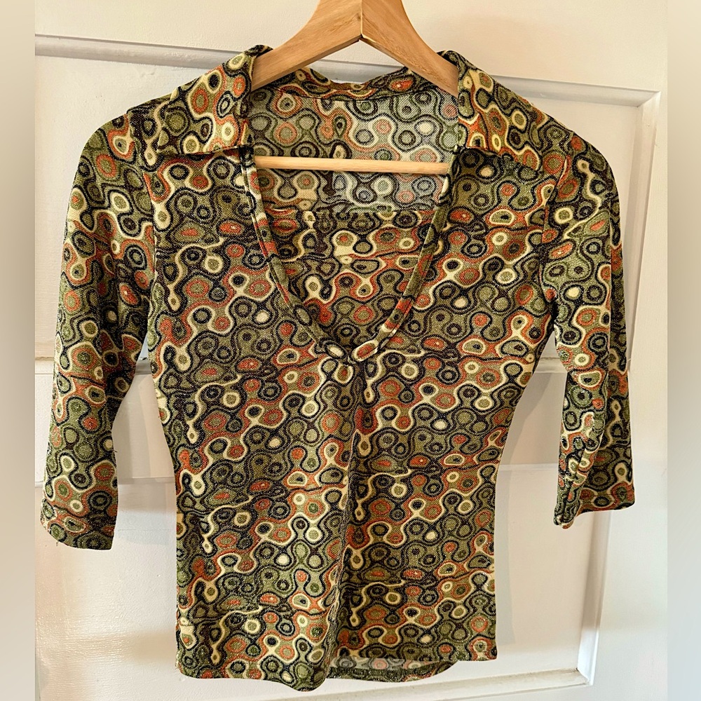Retro Groovy Patterned Vintage Top